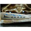 Image 4 : 6" relief carved fossilized ivory sled runner with whale, man's face, scrimshawed ivory man with dog