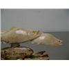 Image 3 : 8" group of 4 salmon from fossilized ivory done in 1992- small amount of damage to small salmon tale