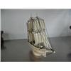 Image 2 : Ivory ship- 9" long and 8-1/2" high- signed by Willie Smalley- 5503 dated 1983- minimum bid of $1,20