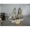 Image 3 : Ivory ship- 9" long and 8-1/2" high- signed by Willie Smalley- 5503 dated 1983- minimum bid of $1,20