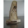 Image 1 : Mastodon ivory bark with relief carving of an old Alaskan- 7" high and 5" wide ()