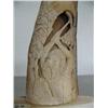 Image 2 : Mastodon ivory bark with relief carving of an old Alaskan- 7" high and 5" wide ()