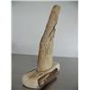 Image 4 : Mastodon ivory bark with relief carving of an old Alaskan- 7" high and 5" wide ()
