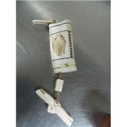 Antler needle case with walrus carved on it ()