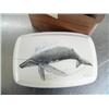 Image 3 : Wooden box with scrimshawed whale on lid very intricately scrimshawed- lid has crack ()