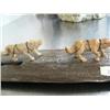 Image 4 : Dog sled scene made of bone- 15" long and 3" high with bone man and 3 bone sled dogs with ivory seal