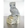 Image 1 : Soapstone owl on soapstone 8" high and 5" width signed by Eddie Lee ()