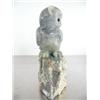Image 2 : Soapstone owl on soapstone 8" high and 5" width signed by Eddie Lee ()