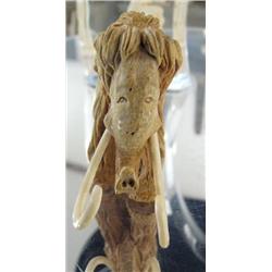 Bone mastodon woolly mammoth with ivory tusks- 3-1/2" ()