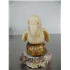 Image 1 : Ivory owl on ivory with antler base- 3-1/2" tall and 4-1/2" long ()