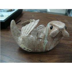 CHOICE on two 5" soapstone carved sea otters by Eddie Lee ()