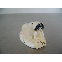 CHOICE on 3 ivory walrus- 3"- by LO from Diomede ca. 1960 ()
