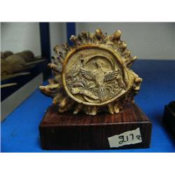 CHOICE on 4 elk antler butt carvings: 2 turkeys and a gun ()