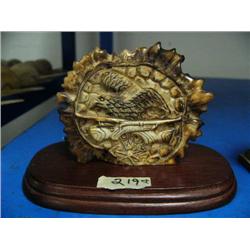 CHOICE on 4 elk antler butt carvings: eagle and 2 rifles ()