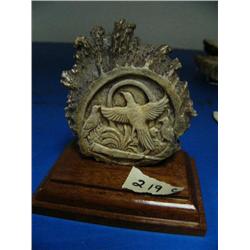 CHOICE on 4 elk antler butt carvings: group of 4 birds and a shot gun ()