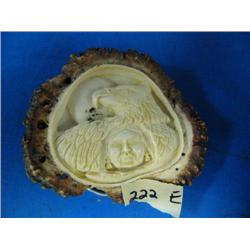 CHOICE on 6 elk antler butt belt buckles: eagle and man's face