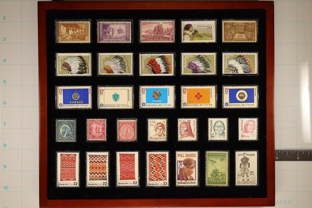 Native File Stamp NATIVE AMERICAN STAMP COLLECTION HOUSE IN WOODEN