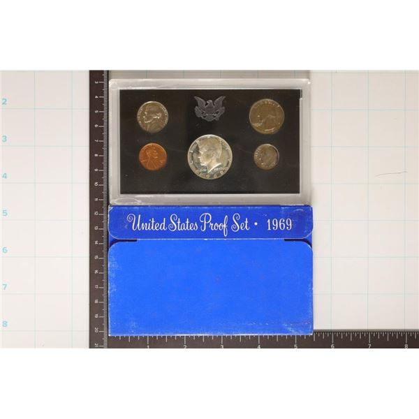 1969 US PROOF SET WITH BOX, 40% SILVER JFK HALF