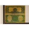 Image 2 : 2-24 KT GOLD FOIL REPLICAS OF US BILLS: $1 & $5