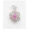 Image 1 : #110- HEATED RED  RUBY & CZ PENDANT