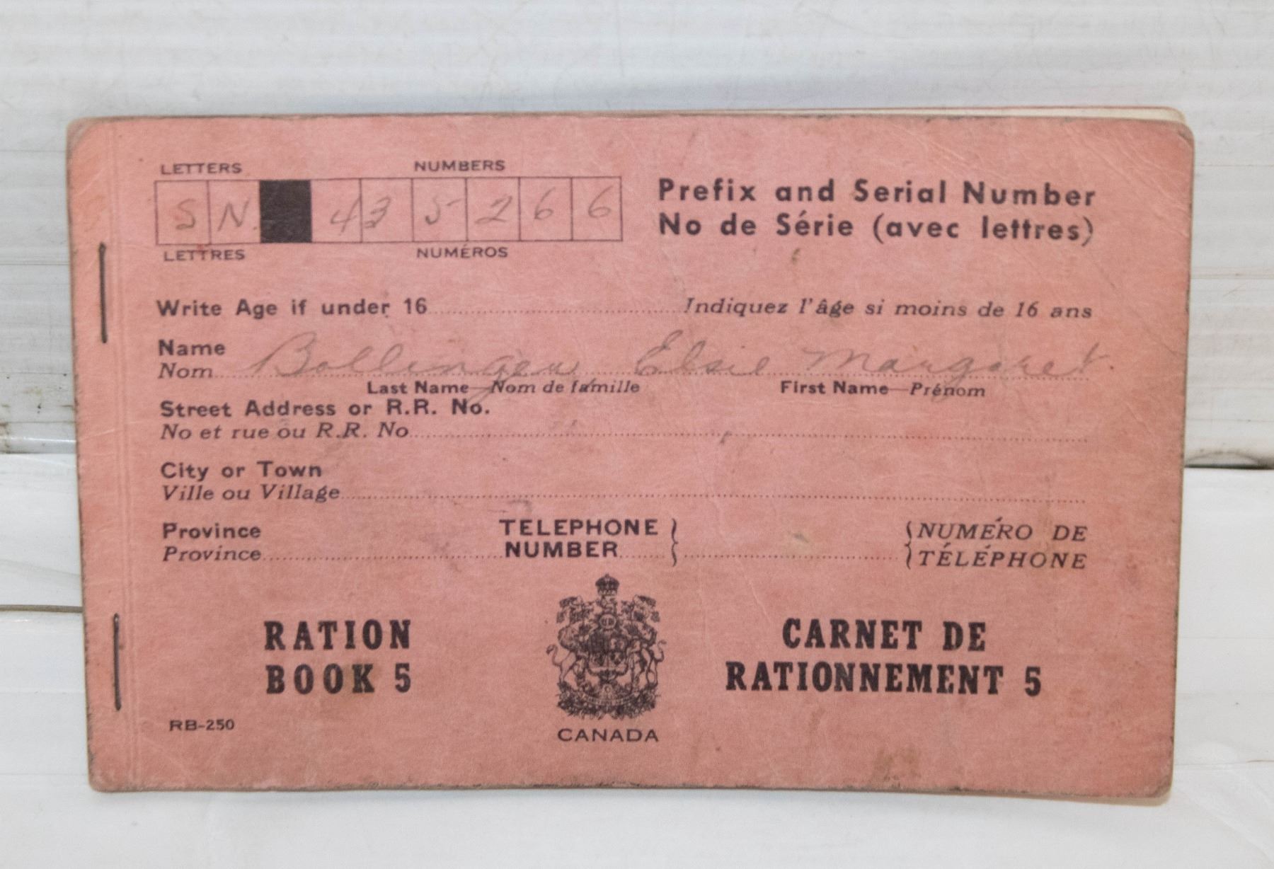 Canadian Ration Books CANADA WWII RATION BOOK WITH STAMPS