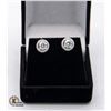 Image 1 : #848-1.00 CT TW MOISSANITE IN CENTER OF EARRINGS