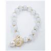 Image 1 : #146-WHITE MEXICO OPAL BEAD BRACELET