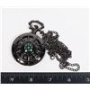 Image 1 : NEW BLACK TONE POCKET WATCH WITH COMPASS