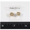 NEW GOLD TONE RHINESTONE STUD EARRINGS