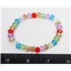 NEW RAINBOW MIRROR SPARKLE STRETCH BEAD BRACELET