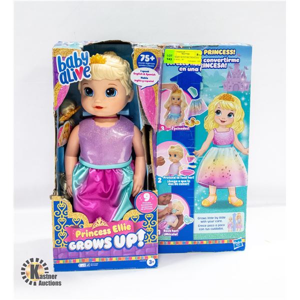 NEW BABY ALIVE BIG PRINCESS ELLIE DOLL, 18 