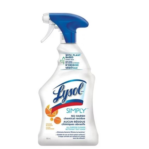 2 NEW LYSOL SIMPLY 650ML PER BOTTLE - NO HARSH