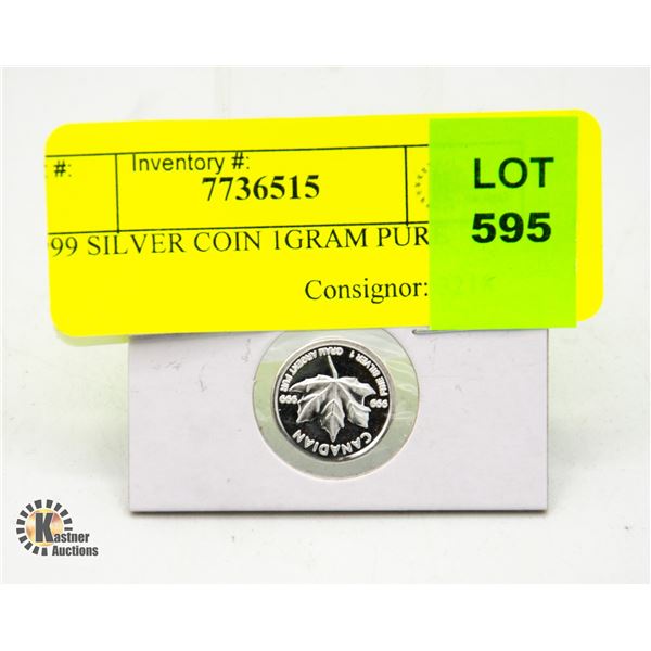 .999 SILVER COIN 1 GRAM PURE