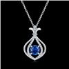 Image 1 : "MAGIC" 1CT GOURD SHAPE LAB SAPPHIRE 925 ST SILVER