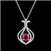 Image 1 : "MAGIC" 1CT GOURD SHAPE LAB RUBY 925 ST SILVER