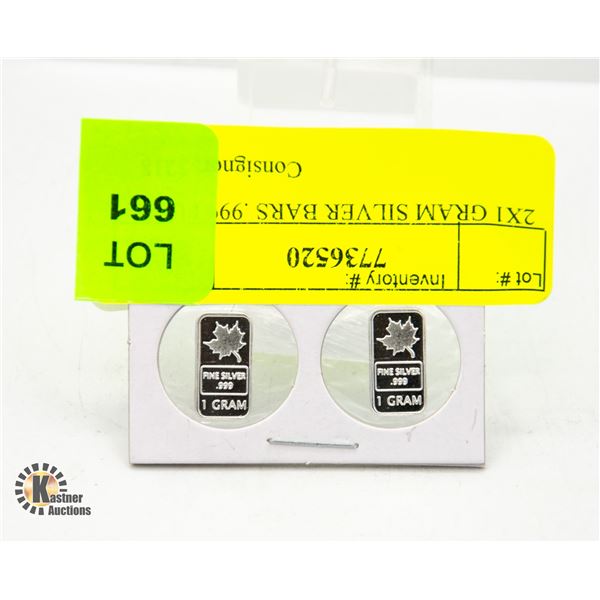 1 GRAM SILVER BAR .999 PURE