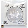 Image 1 : 1989 .9999 FINE SILVER MAPLE LEAF 5 DOLLARS