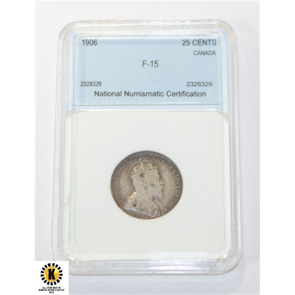1906 GRADED 25 CENTS