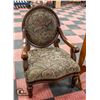 Image 1 : LARGE VINTAGE WOODEN UPHOLSTERED CHAIR