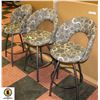 Image 1 : 3 SWIVEL COUNTER STOOLS *BOTH SIDES ON EACH SEWED