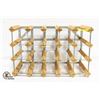 Image 1 : NEW 12 SLOT WOOD & GALVANIZED WINE RACK