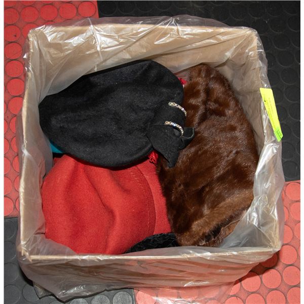 VINTAGE HATS AND FUR 13 PCS