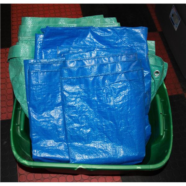 TOTE OF 3 POLY TARPS