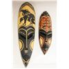 Image 1 : 2 HAND CARVED AFRICAN MASKS WALL HANGINGS