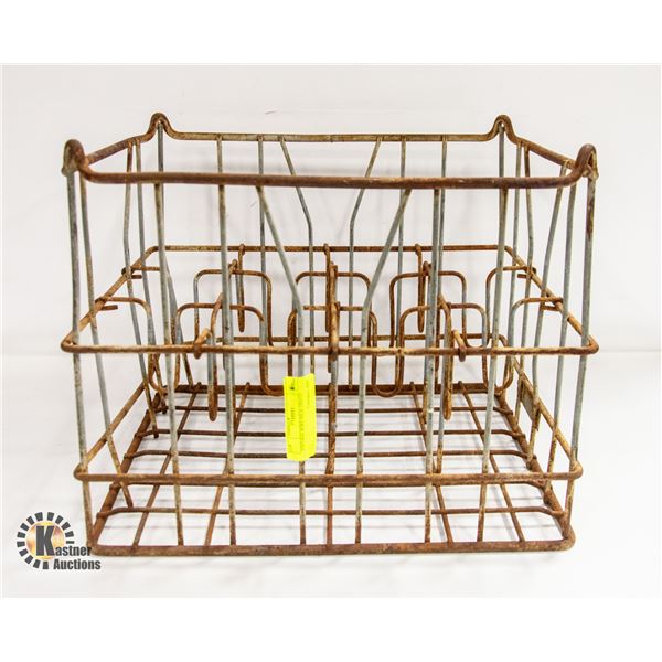 VINTAGE METAL MILK CRATE