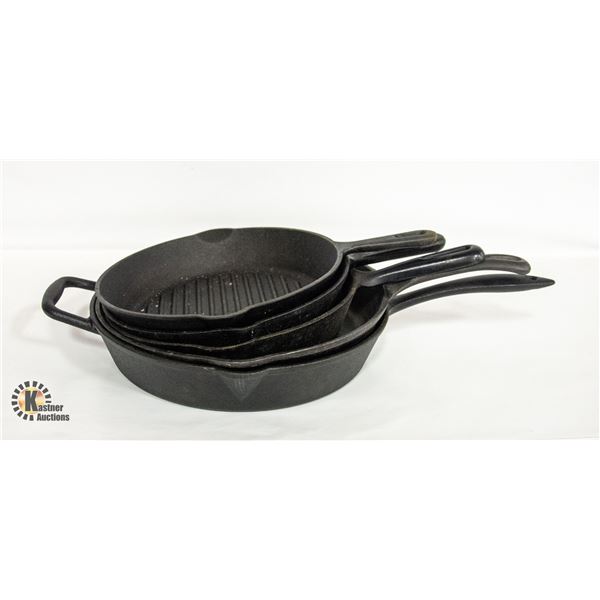 LOT OF CAST IRON PANS