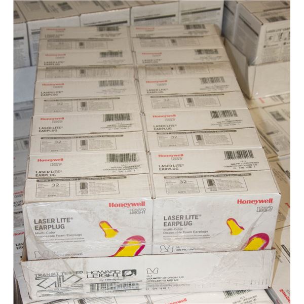 CASE OF 10 BOXES OF HONEYWELL LASERLITE EARPLUGS