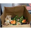 Image 1 : LARGE BOX OF FAUX GREENS AND FLOWERS