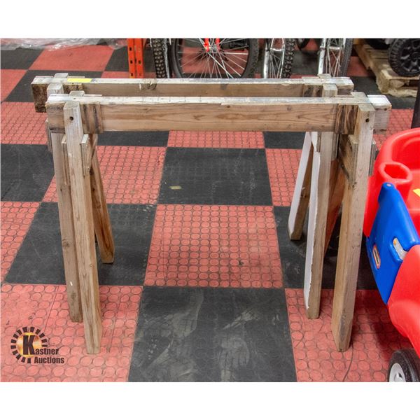 2 HANDMADE WOODEN SAWHORSES