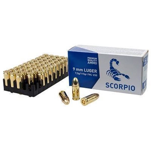 SCORPIO AMMO 9MM 115GR FMJ - 500 Rounds